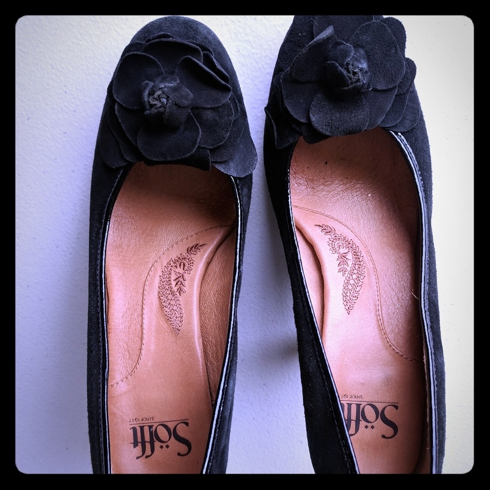 Black suede heel